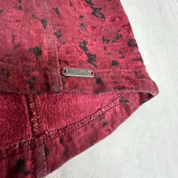 Simclan Womens Burgundy Textured Zip Up Hoodie Jacket Size 40 Outdoor Pockets - Picture 10 of 10